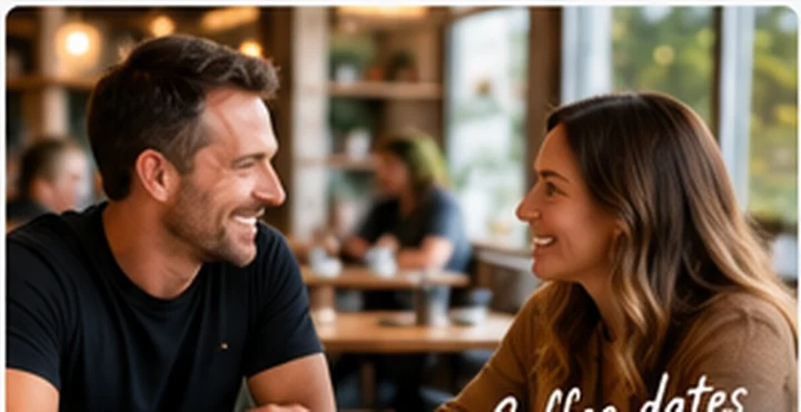 Couple getting to know each other over coffee